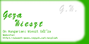 geza wieszt business card